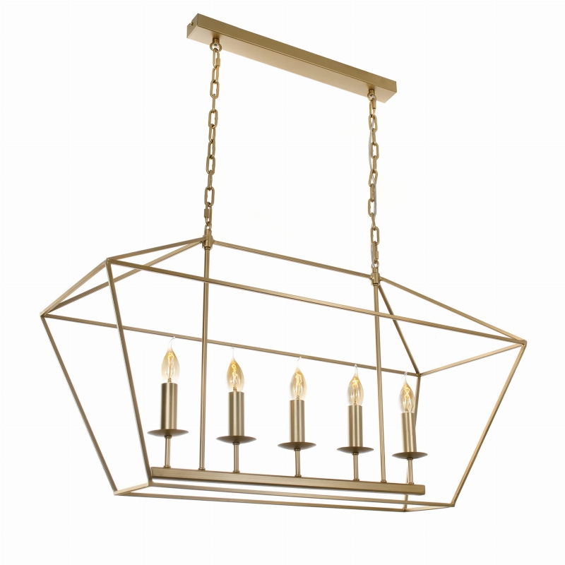 Złota lampa wisząca klatka w stylu modern farmhouse GENTLE 2.0