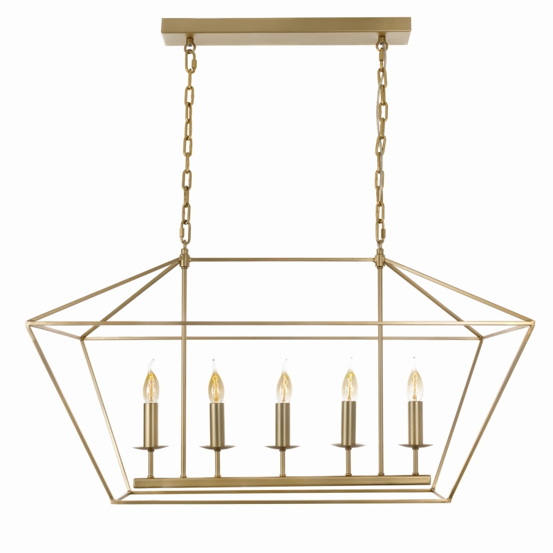 Złota lampa wisząca klatka w stylu modern farmhouse GENTLE 2.0