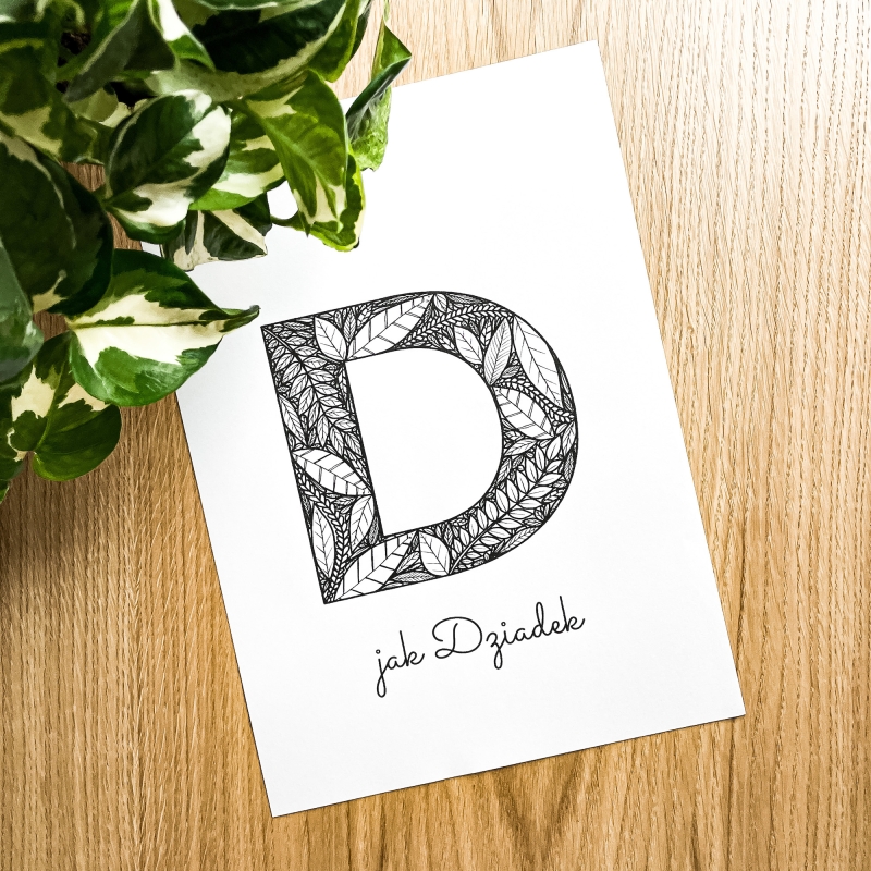 Roślinny plakat dla dziadka.