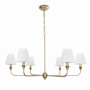 Złoty żyrandol z abażurami CHIC M