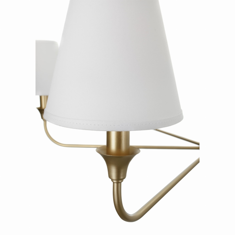 Złoty żyrandol z małymi abażurami CHIC M - białe abażury - detal.