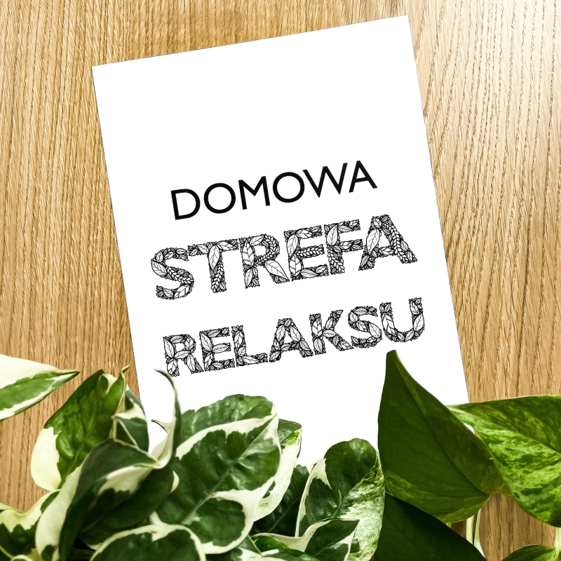 Domowa strefa relaksu, roślinny plakat na ścianę