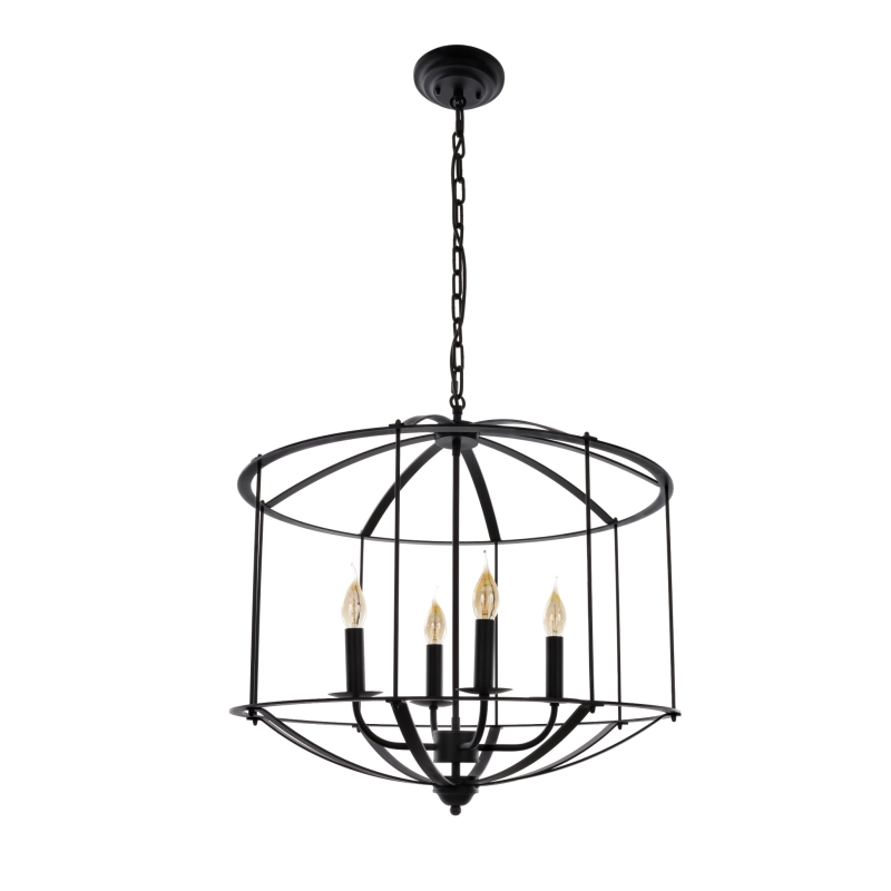 Czarna lampa wisząca klatka WINDSOR