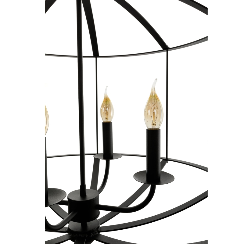 Czarna lampa wisząca klatka WINDSOR - detal.