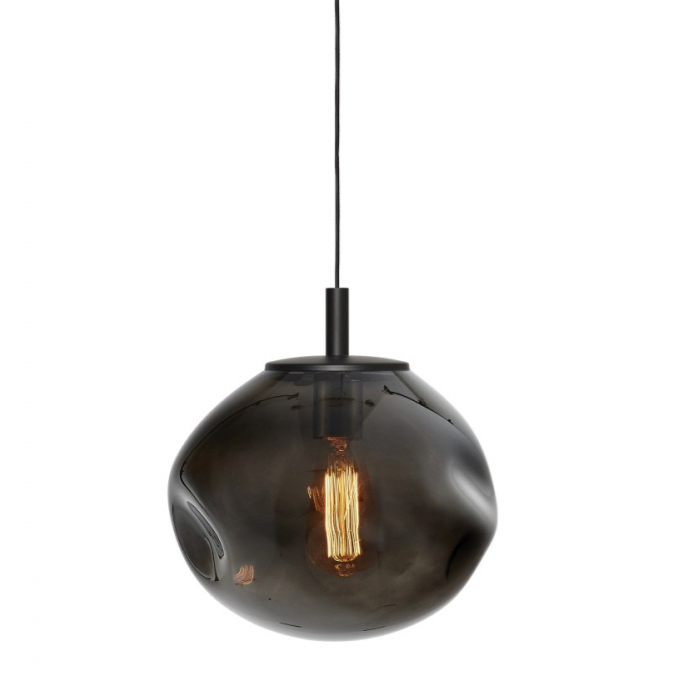 Lampa wisząca z przydymionego szkła 30 cm AVIA BLACK M