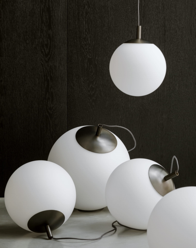 Kulista lampa ze szklanym kloszem ALUR TYTAN L - aranżacja.