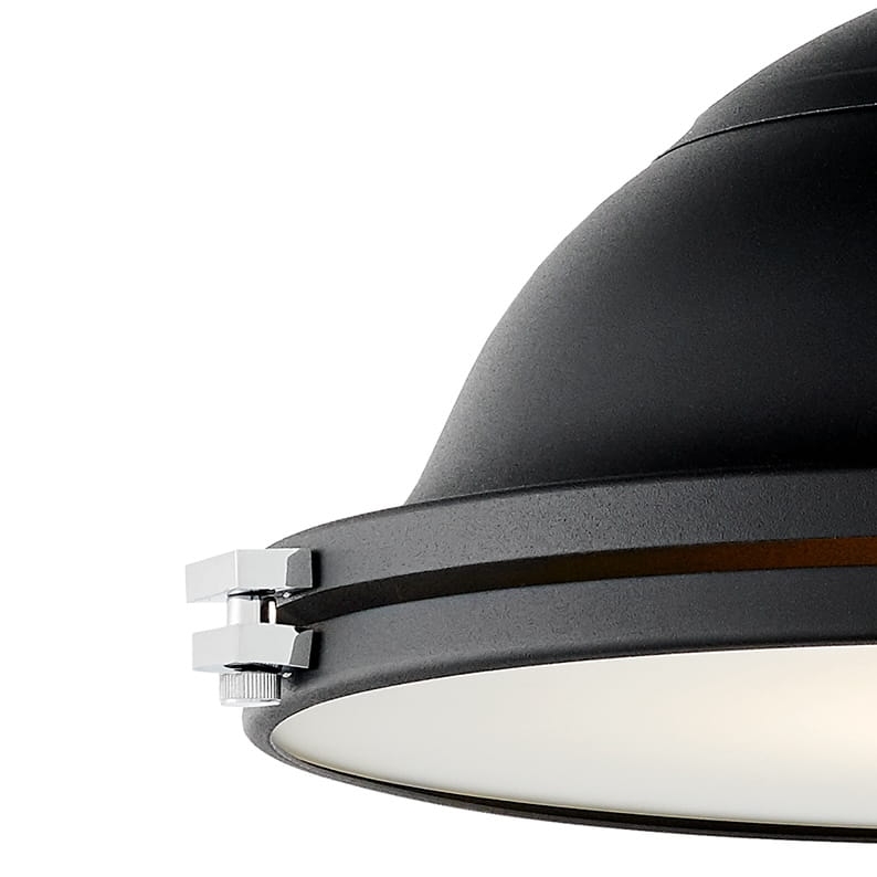 Czarna industrialna lampa wisząca z łańcuchem NAUTILIUS L - detal.