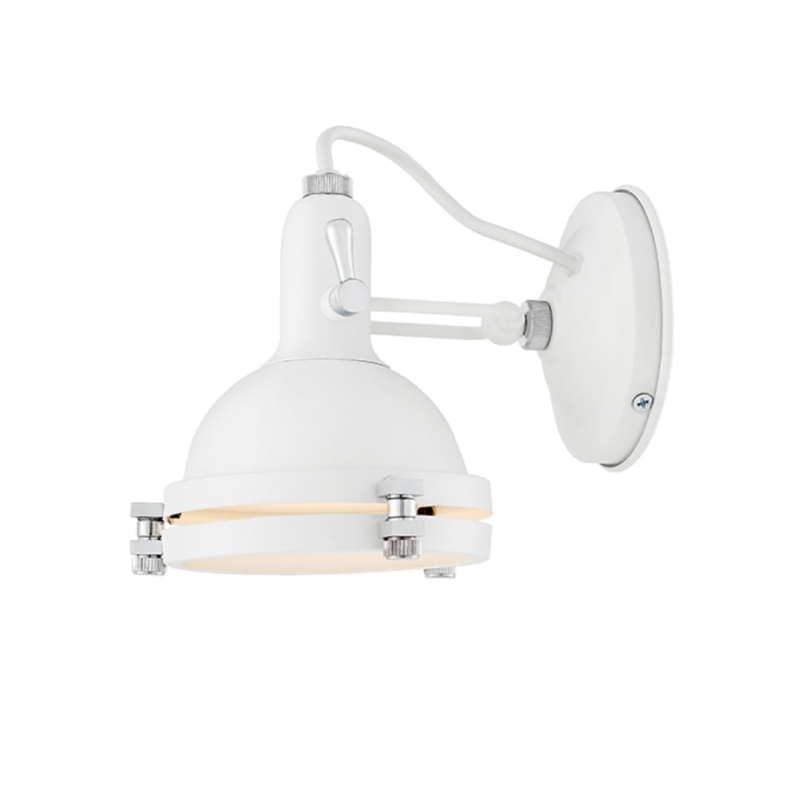 Biały industrialny kinkiet regulowany NAUTILIUS