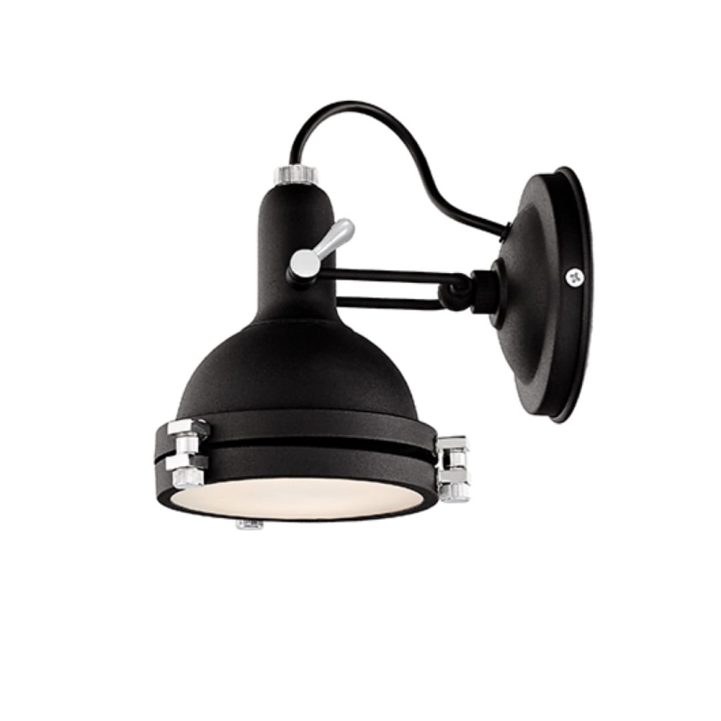 Czarny industrialny kinkiet regulowany NAUTILIUS