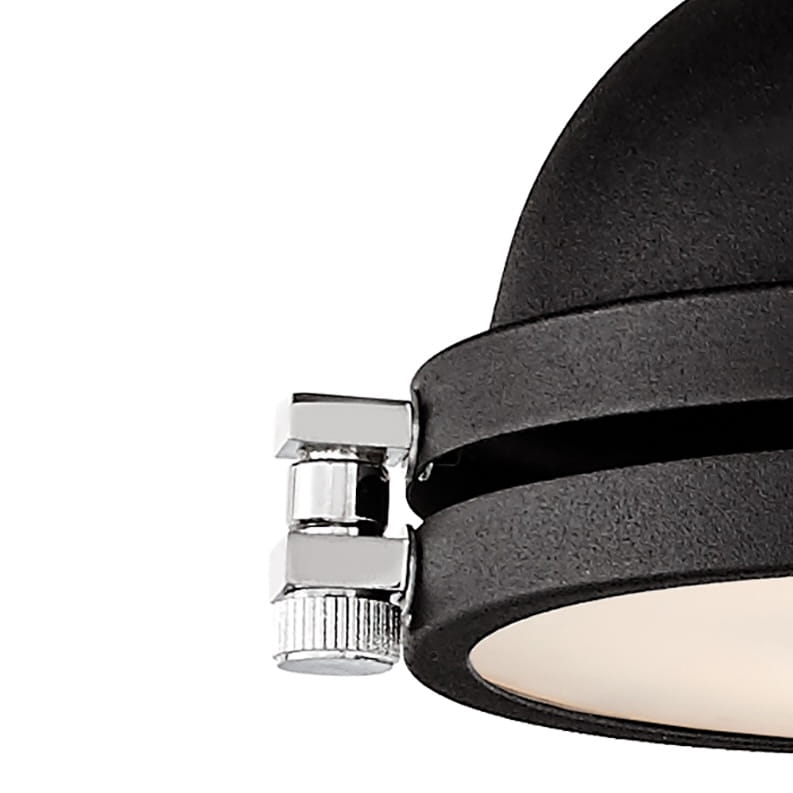 Czarny industrialny kinkiet regulowany NAUTILIUS - detal.