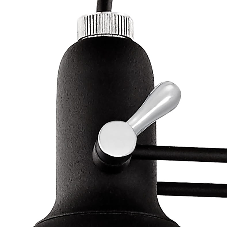 Czarny industrialny kinkiet regulowany NAUTILIUS - detal.