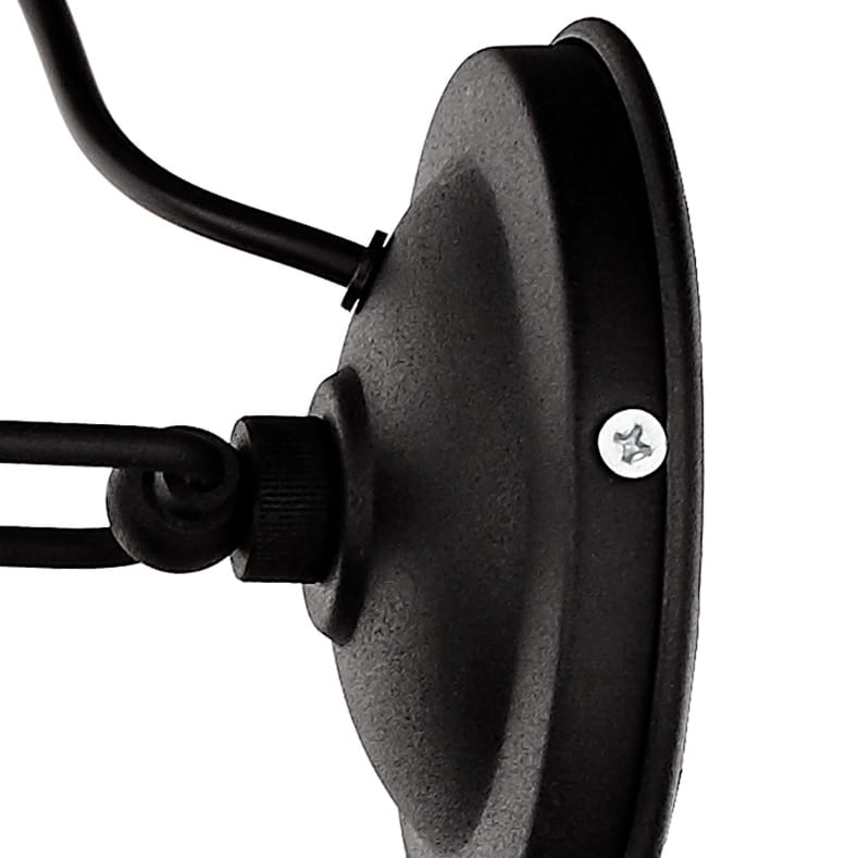 Czarny industrialny kinkiet regulowany NAUTILIUS - detal.