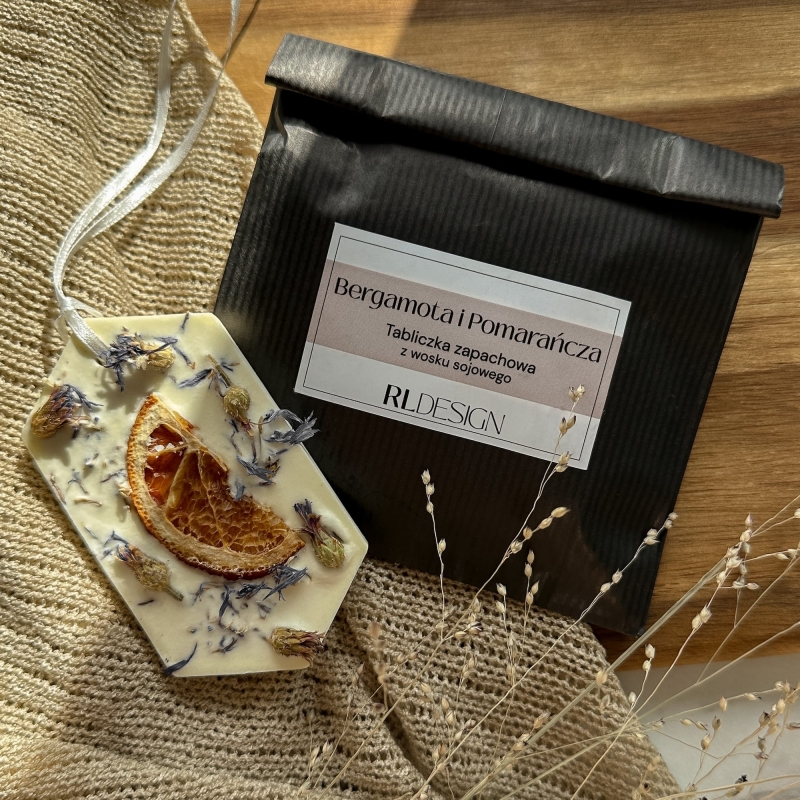 Tabliczka zapachowa Bergamota i Pomarańcza - słodki zapach do szafy.