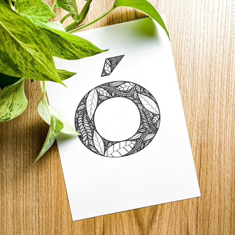 Plakat botaniczny z literą Ó.