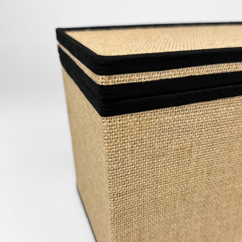 Jutowy pojemnik z pokrywką IRMA II 30x18 cm