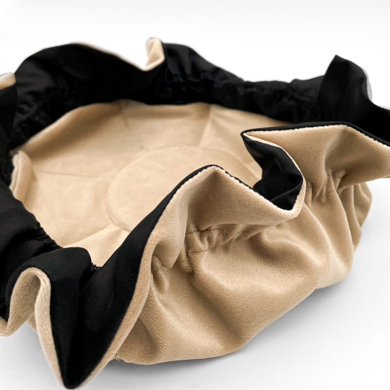 Welurowy organizer na biżuterię - sakiewka BORSA beż - środek