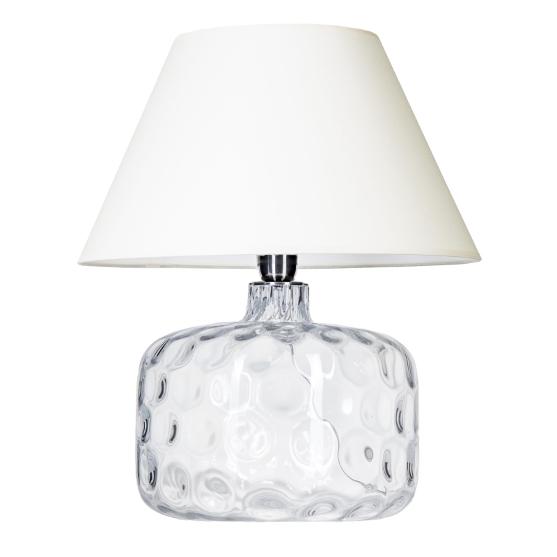 Szklana lampa stołowa z abażurem ecru PARIS.
