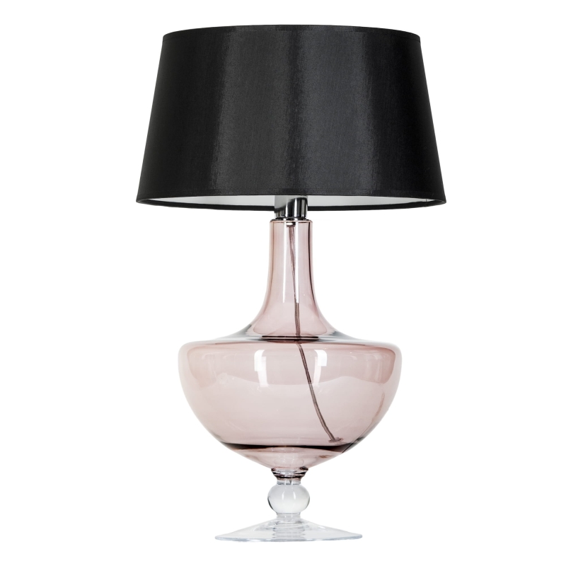 Lampa stołowa OXFORD TRANSPARENT COPPER z czarnym abażurem.