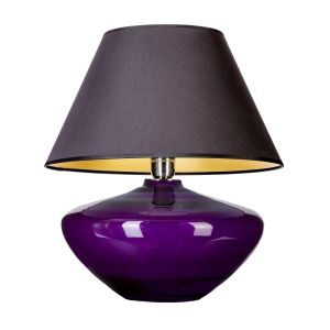 Fioletowa lampa stołowa szklana MADRID VIOLET czarny