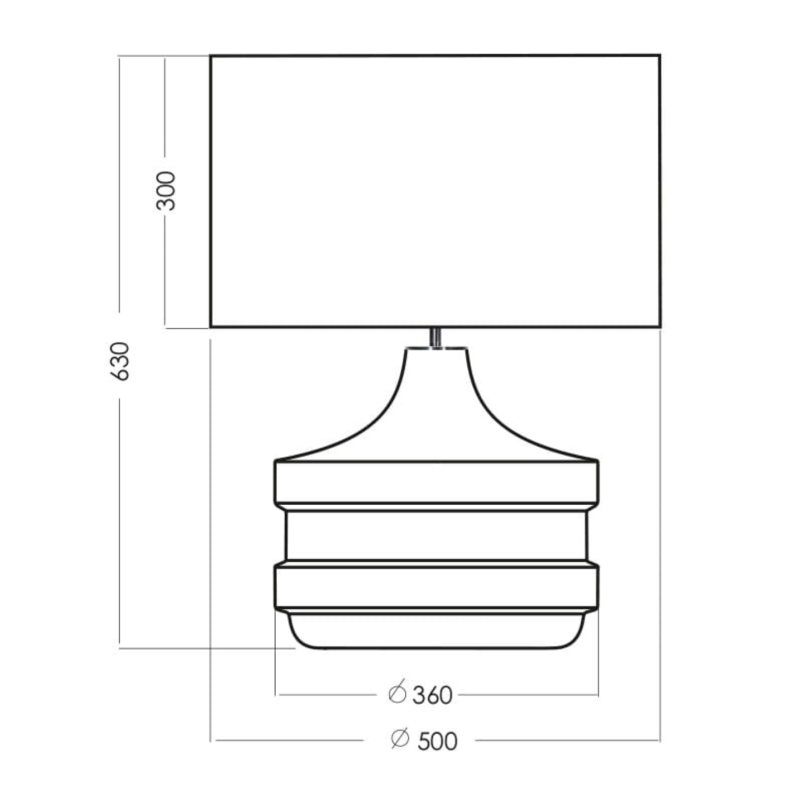 Złota szklana lampa stołowa z abażurem BADEN BADEN GOLD - rysunek.