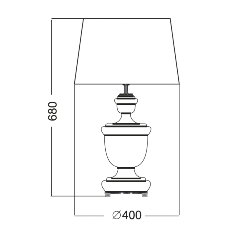 Elegancka lampa stołowa TIVOLI PLATINUM - rysunek.