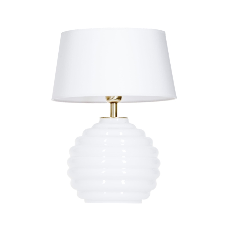 Biała lampka stojąca z białym abażurem ANTIBES WHITE.