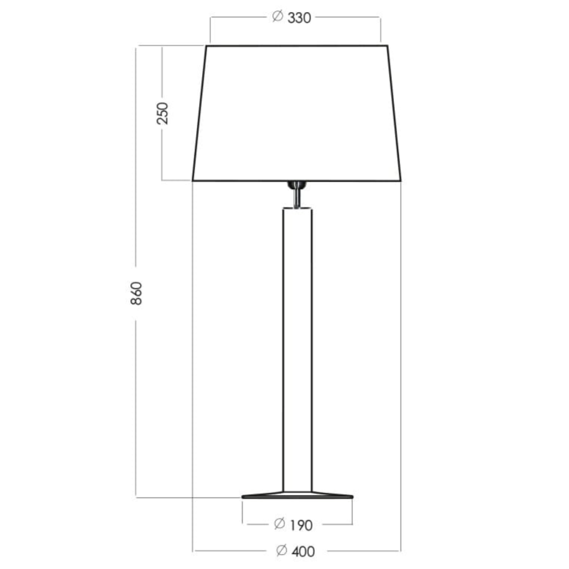 Biała lampa stołowa na nodze FJORD WHITE - rysunek.