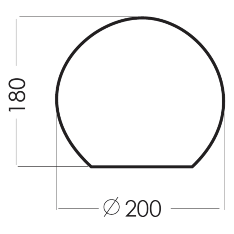 Lampa kula LIVORNO - wymiary