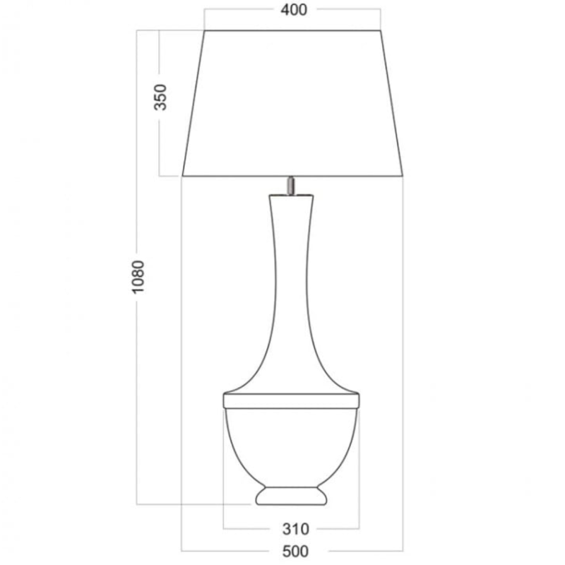 Duża miedziana lampa stołowa TROYA COPPER - rysunek.