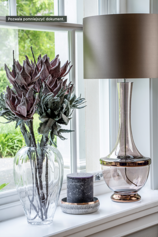 Duża miedziana lampa stołowa TROYA COPPER.