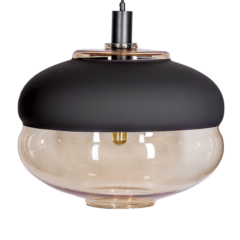 Szklana bursztynowa lampa wisząca MIRANDA AMBER WIDE.