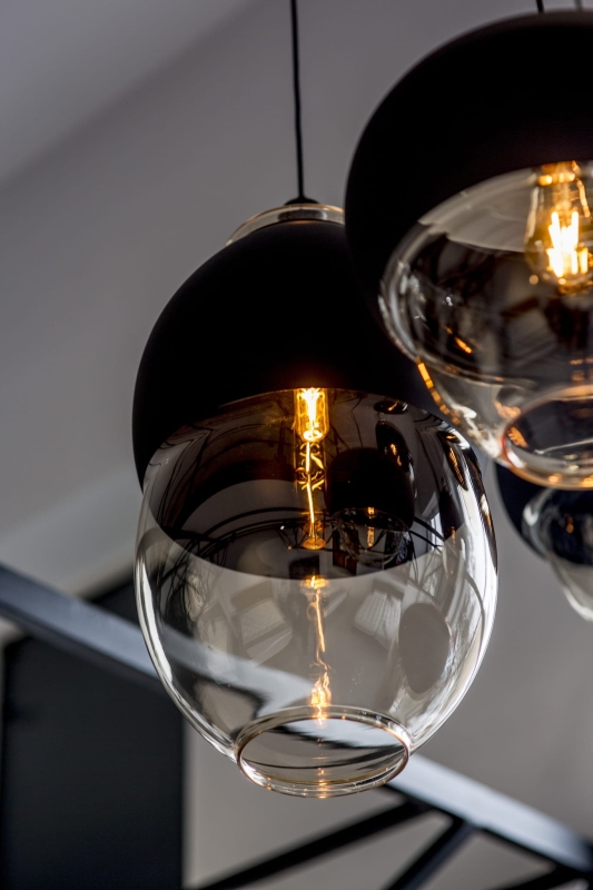 Szklana bursztynowa lampa wisząca MIRANDA AMBER LONG.