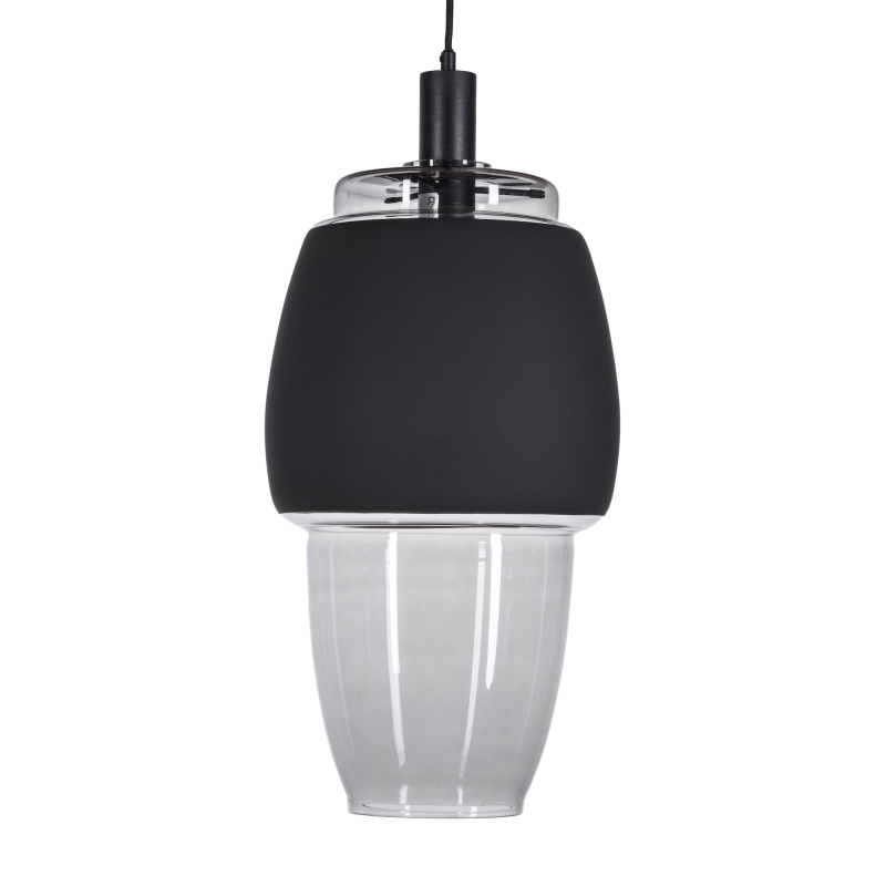 Czarna szklana lampa wisząca ARIEL AMBER LONG.