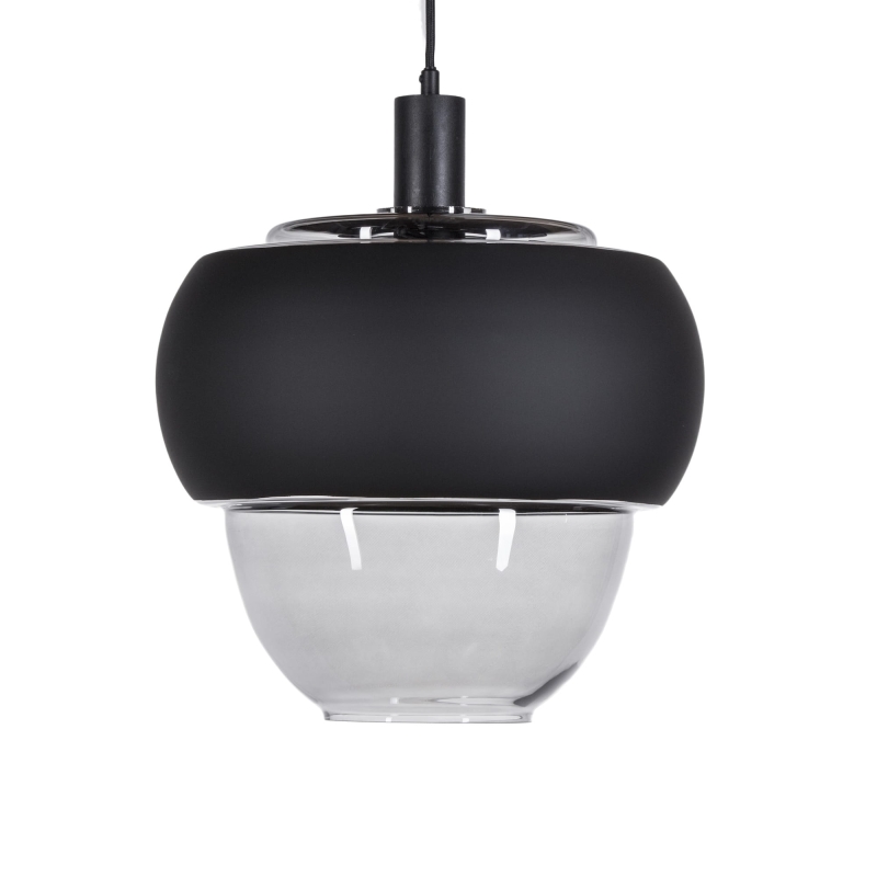 Czarna szklana lampa wisząca ARIEL AMBER WIDE.
