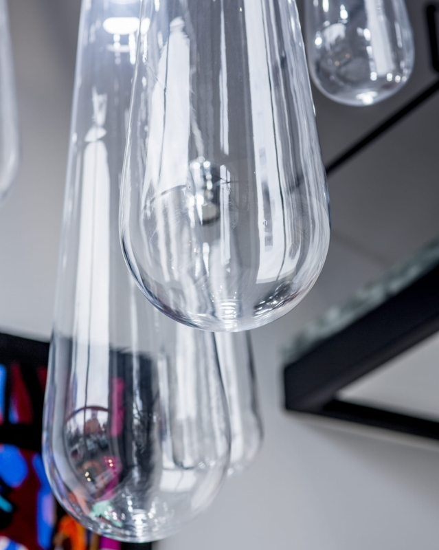 Podłużna szklana lampa wisząca ANDROMEDA L.