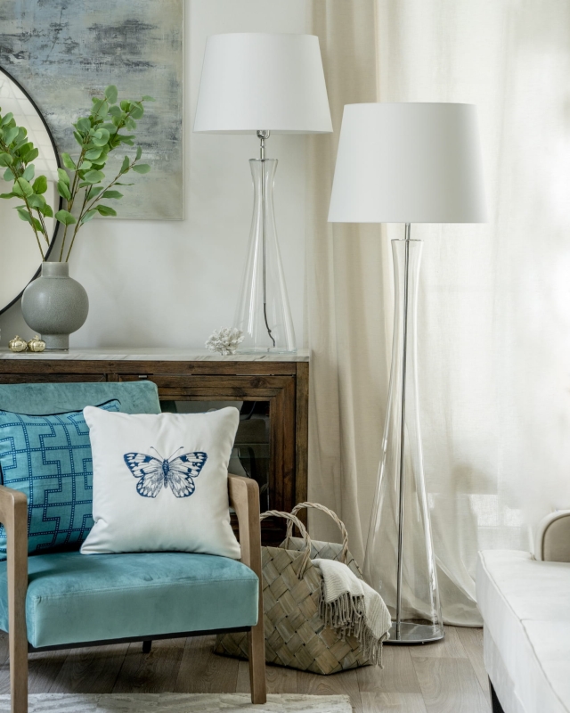 Szklana lampa podłogowa SIENA.