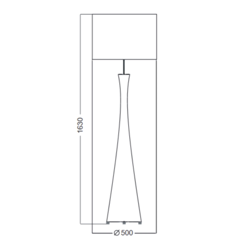 Szklana lampa podłogowa SIENA - rysunek.