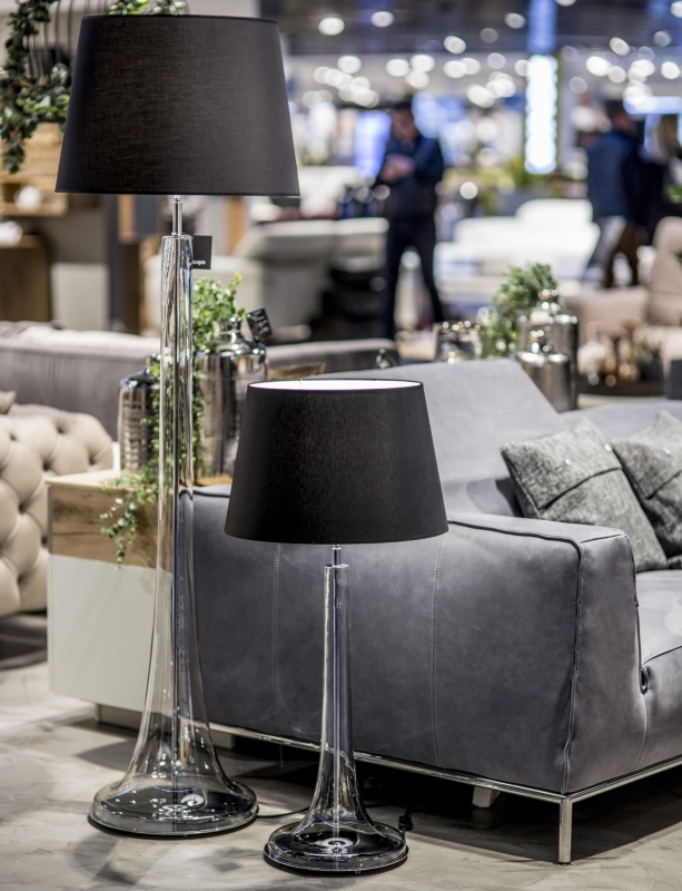 Lampa podłogowa ZURICH TRANSPARENT BLACK - czarny