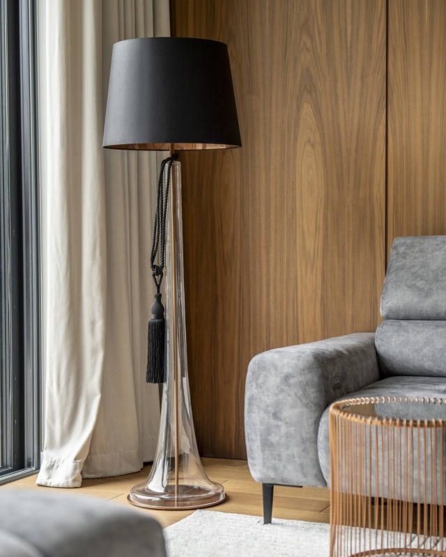 Lampa podłogowa ZURICH TRANSPARENT BLACK