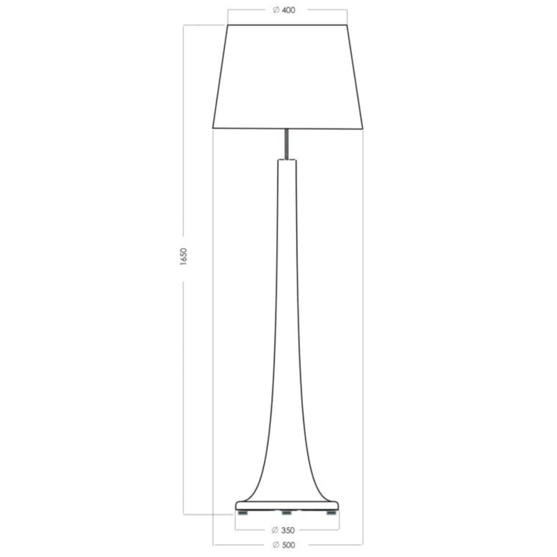 Czarna szklana lampa podłogowa ZURICH BLACK - rysunek