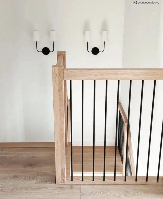 Kinkiet czarny podwójny ELEGANCE jako kinkiet na klatkę schodową.