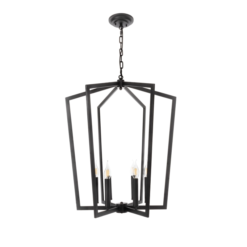 Czarna industrialna lampa wisząca klatka CAGE