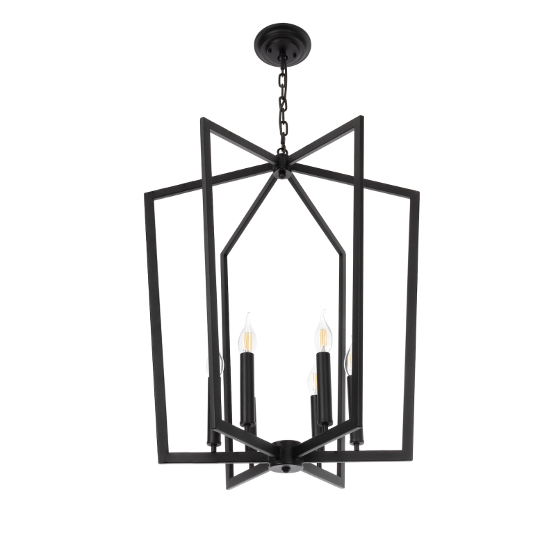 Czarna industrialna lampa wisząca klatka CAGE