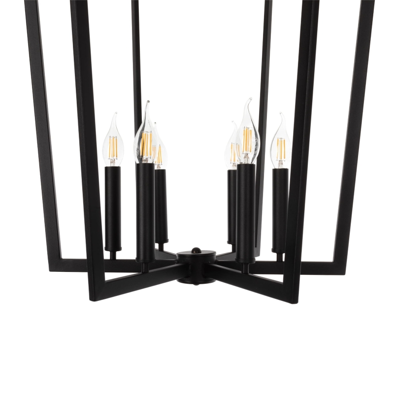 Czarna industrialna lampa wisząca klatka CAGE