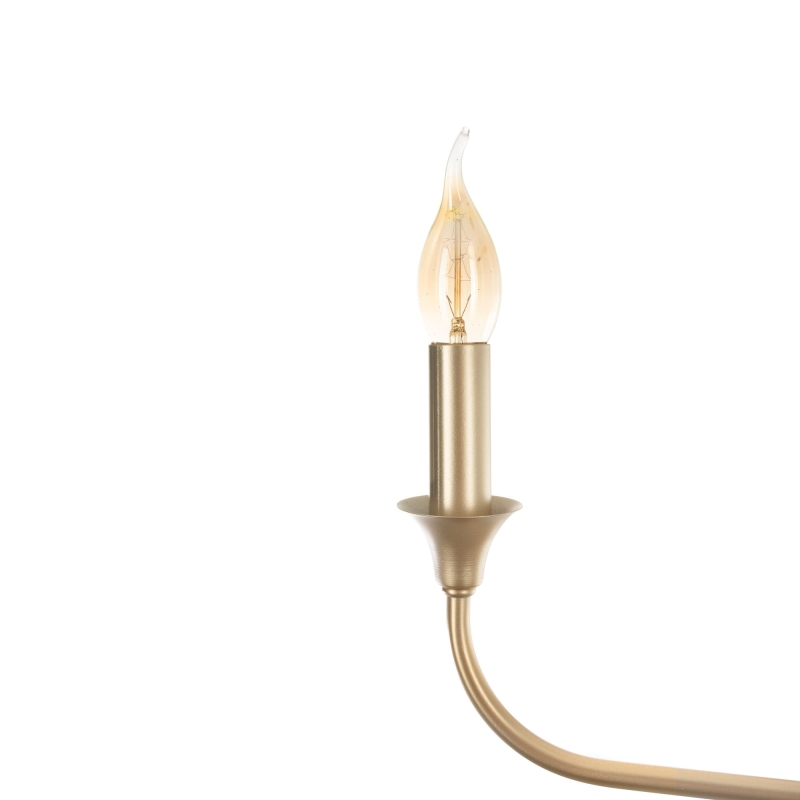 Złoty żyrandol z widocznymi żarówkami CHIC S