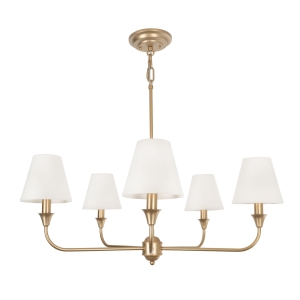 Złoty żyrandol z abażurami CHIC S