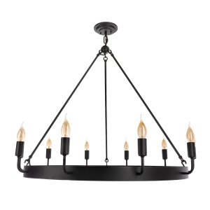 Czarny okrągły żyrandol 80 cm