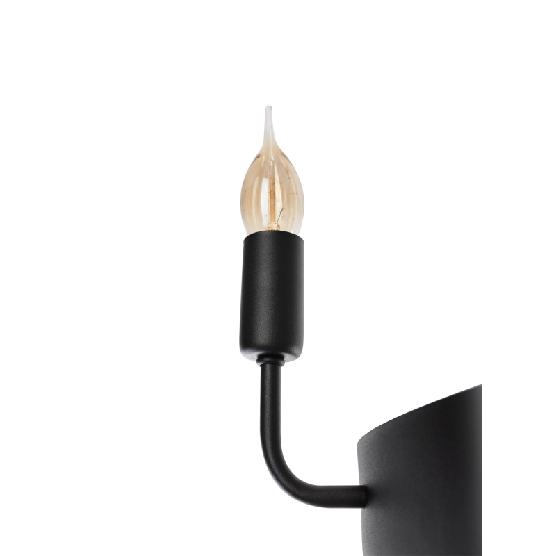 Okrągły żyrandol metalowy czarny z 10 punktami świetlnymi.