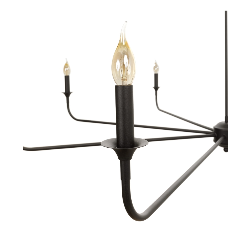 Duży czarny żyrandol FARMHOUSE