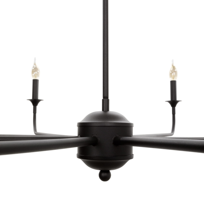 Duży czarny żyrandol FARMHOUSE